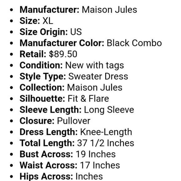 NWT Maison Jules KNIT dress $89 - Picture 3 of 4